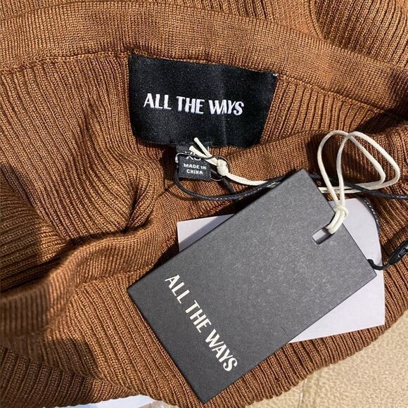 NWT All The Ways Gracie Maxi Skirt Set Dark Camel brown knit top Revolve XS - Picture 6 of 8